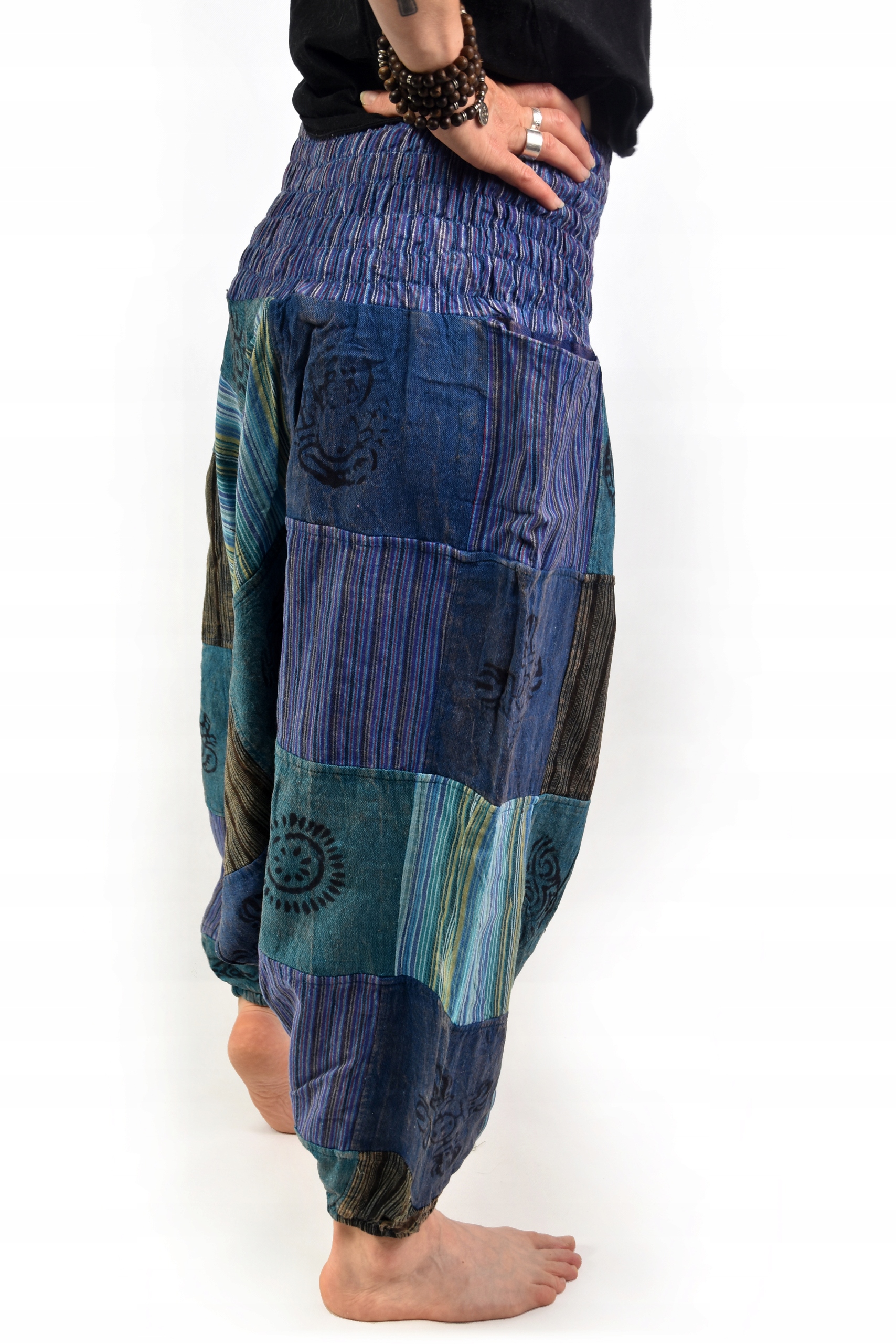 Szarawary NEPAL Alladynki SZEROKA GUMA patchwork Marka Hamro