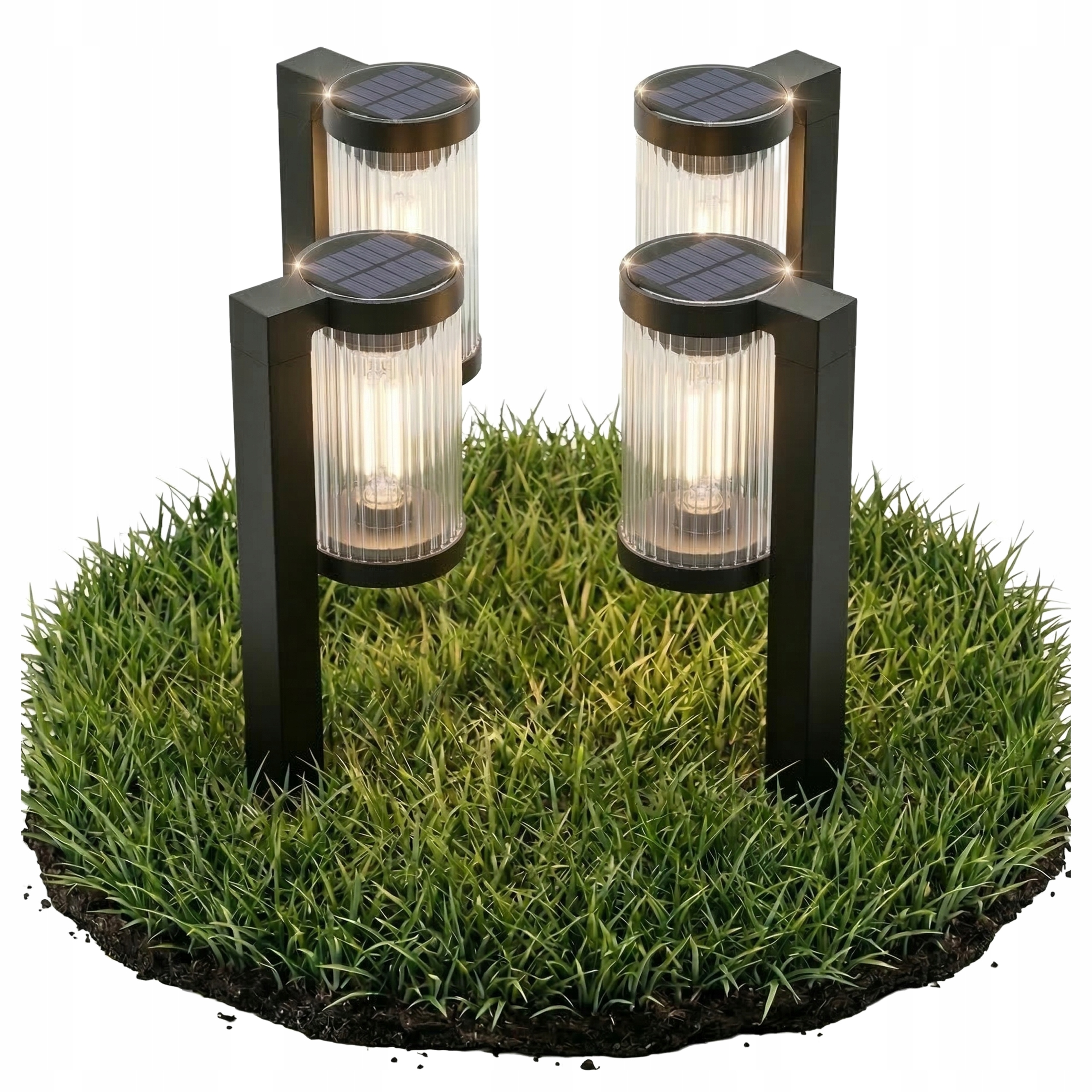 Solární Lampa Led Zahradní sloupek IP65 58 cm Teplý senzor soumraku Ryfle