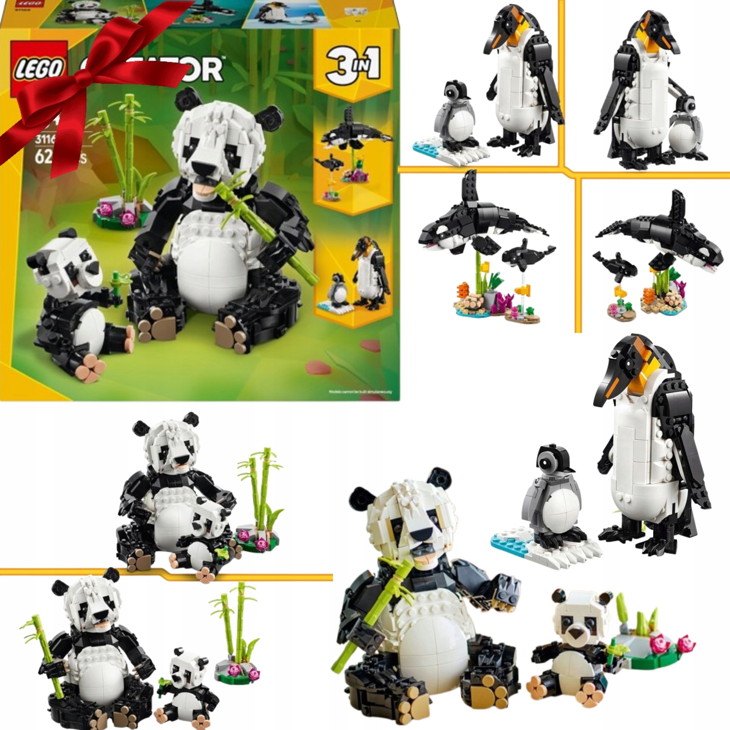Lego Creator 3W1 31165 Zwierzęta Panda Pingiwn Klocki Dla Dziecka