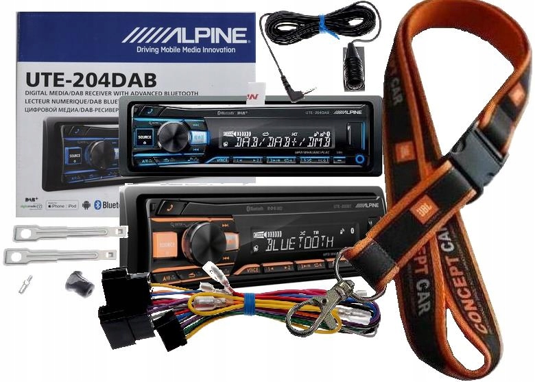 Autoradio Alpine UTE-204DAB Con Bluetooth E DAB+ - Single DIN Con Microfono Incluso