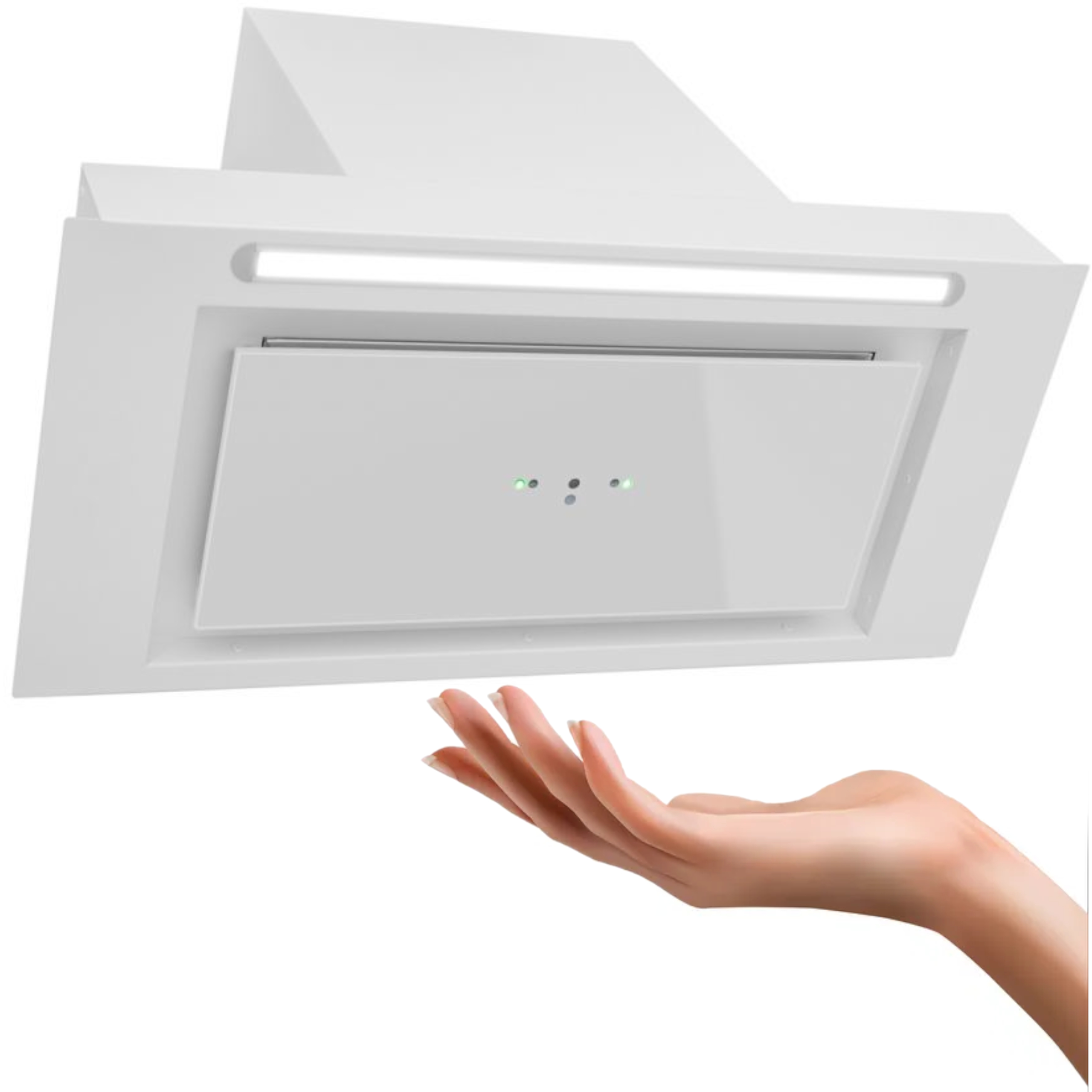 Okap kuchenny do zabudowy podszafkowy 60cm Toflesz Lumino Biały Cichy Gesty