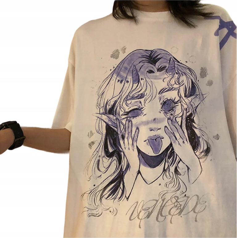 Nadměrné Tričko s potiskem , anime manga motiv Elfica XL