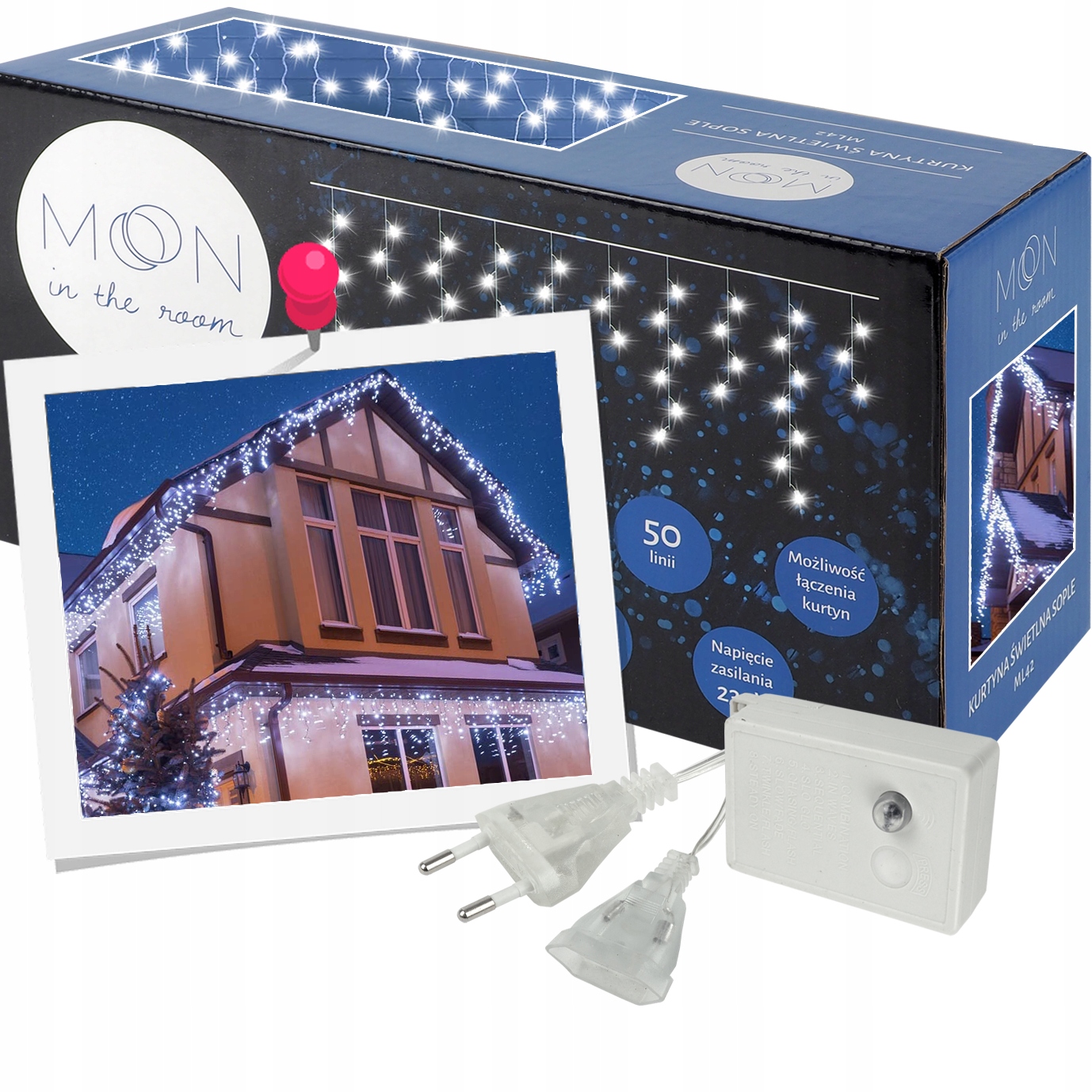 

Lampki Choinkowe Sople Kurtyna Świetlna 250 Led 5M