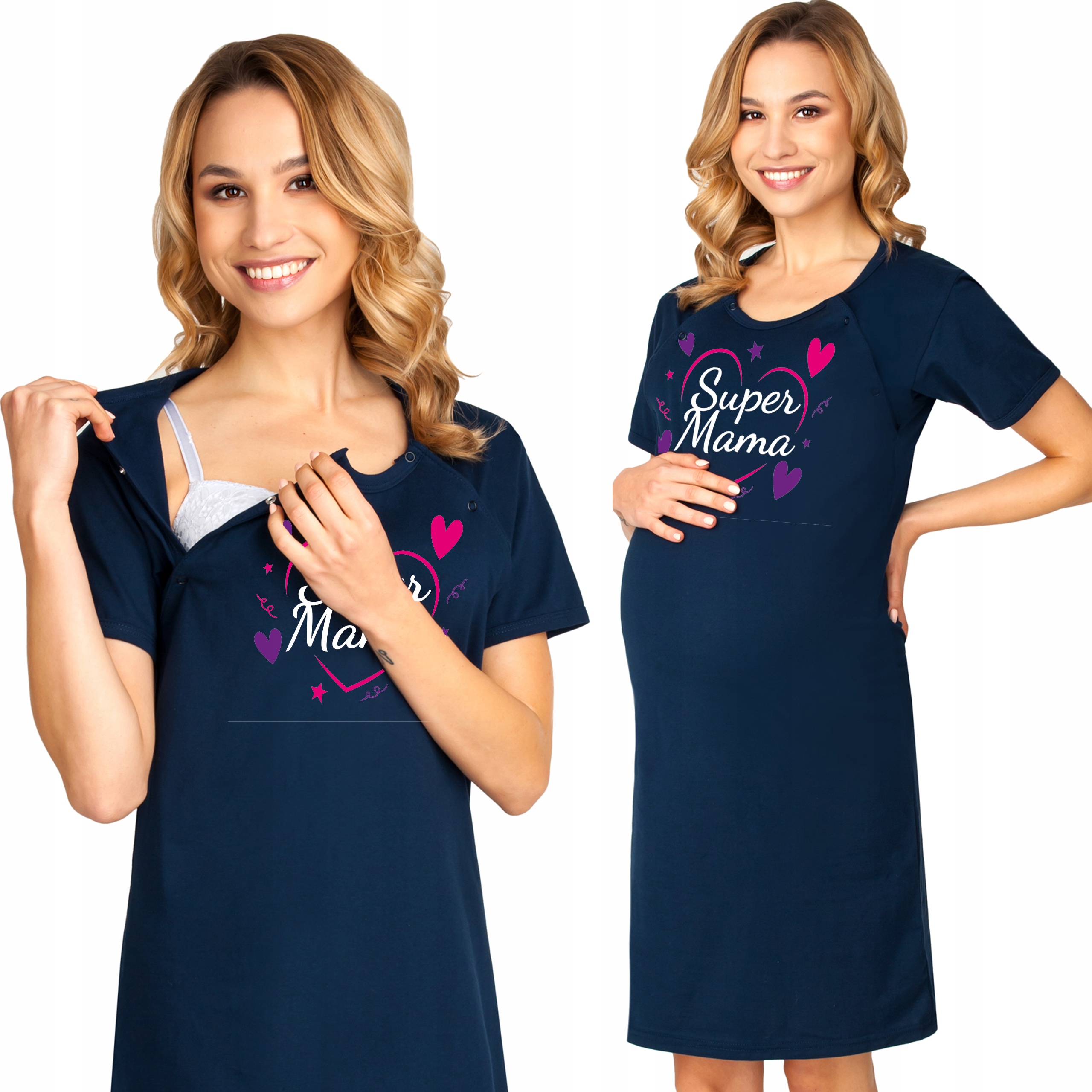 KOSZULA NOCNA PIŻAMA CIĄŻOWA DO KARMIENIA PORODU