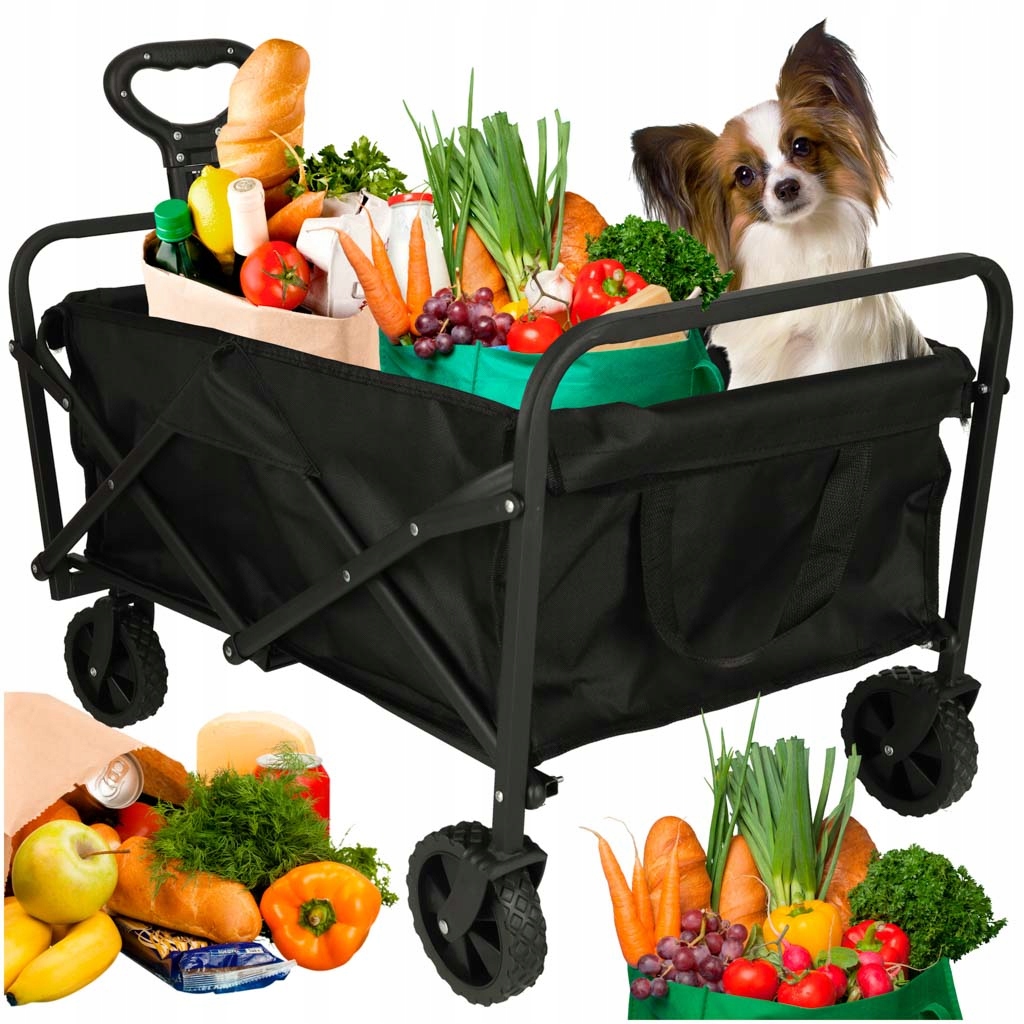 Duży Składany Wózek Turystyczny Plażowy Transportowy Camping Przyczepka XL