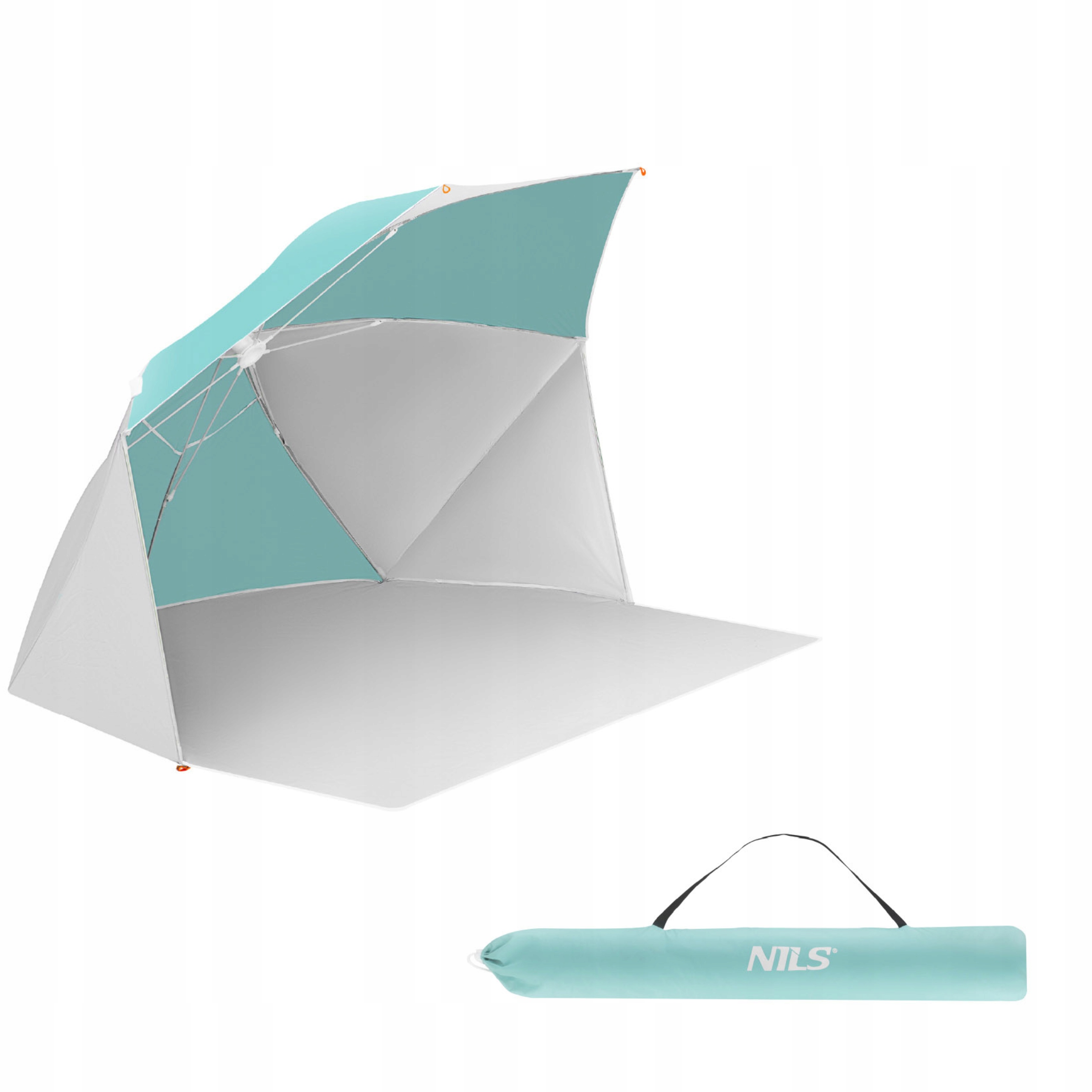 Namiot plażowy parasol parawan 2w1 z podłogą na plażę Nils