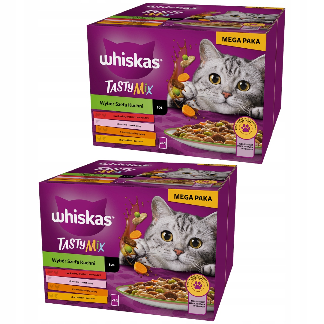Levně Whiskas Tasty MIX Výběr Šéfkuchaře Sos 48x85g