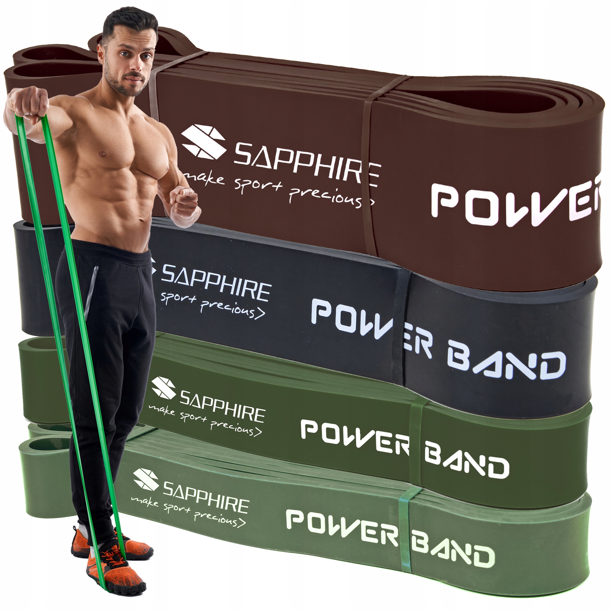 Zestaw 4 Gum oporowych Power Band taśmy Treningowe Do Ćwiczeń Sapphire