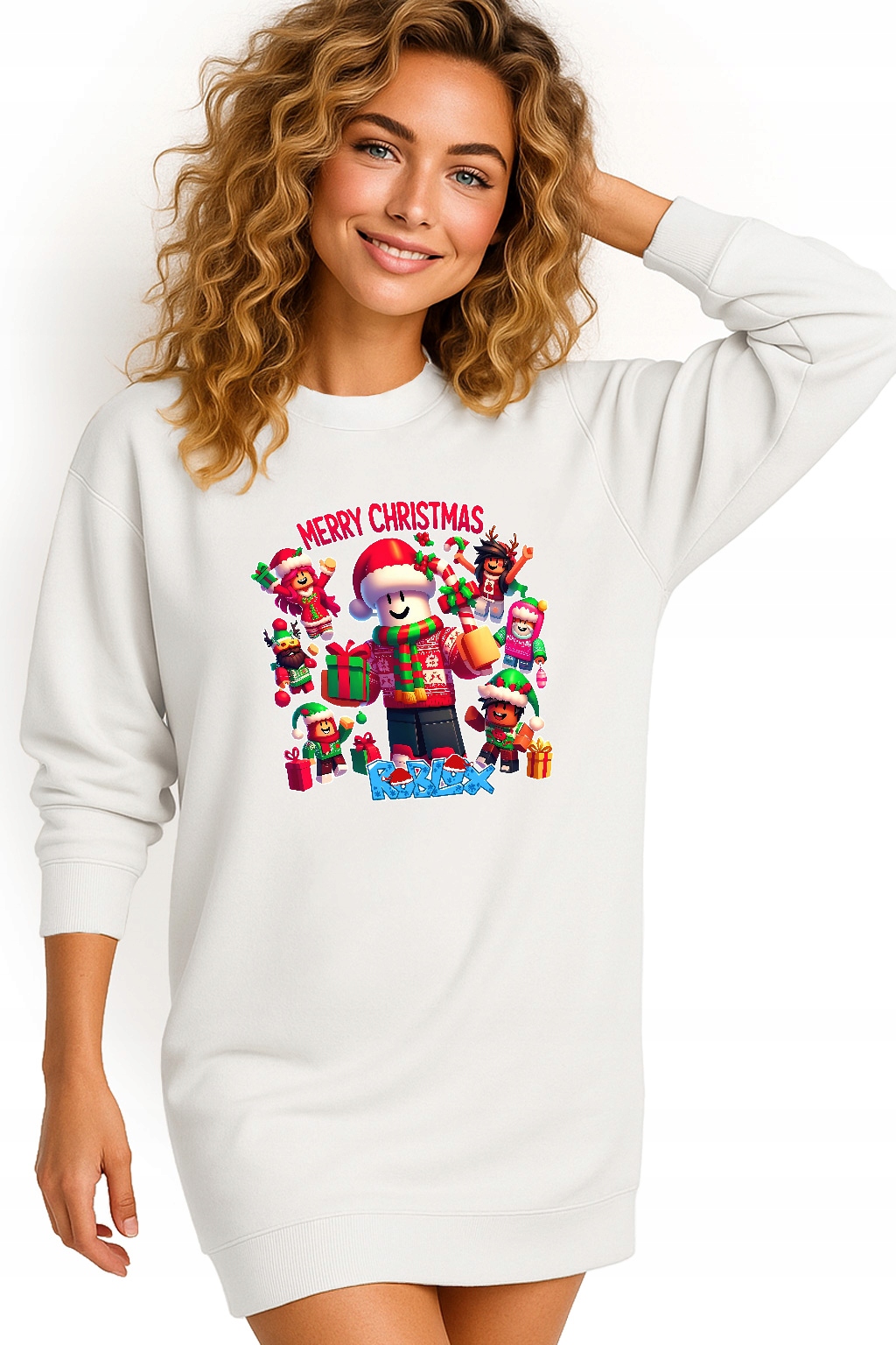 Mikina Dámská Vánoční Oversize Šaty Roblox Dárek K Vánocům L