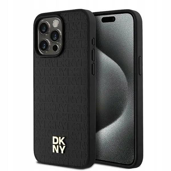 Etui Dkny Leather Monogram Pattern Metal Logo MagSafe na iPhone 15 Pro Max