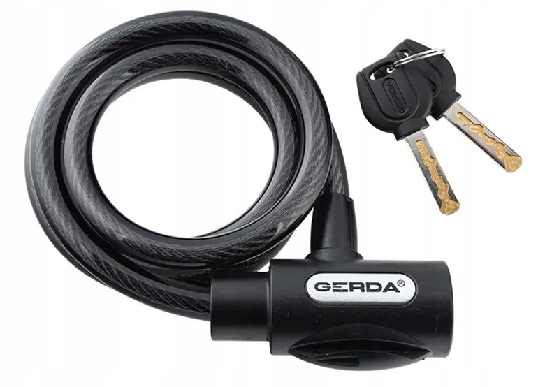 Zapięcie Rowerowe Linka Czarny Okrągły Korpus Flex 1200/10V Bl 33655 Gerda