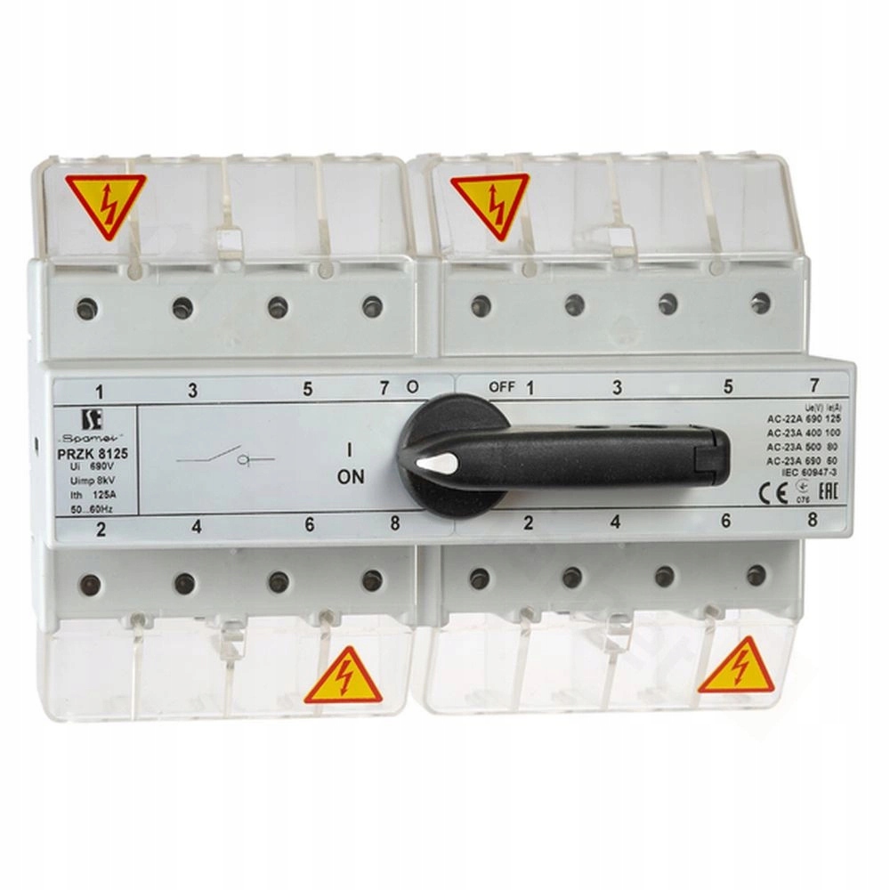 Prepínač Sieť Agregát bez spojky 125A 690V Przk 8125'W02