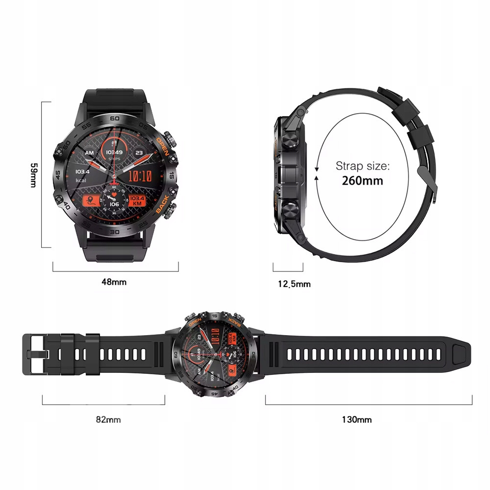 ZEGAREK SMARTWATCH MĘSKI Z CIŚNIENIOMIERZEM ROZMOWY MENU PL BATERIA 400 mAh Płeć mężczyzna