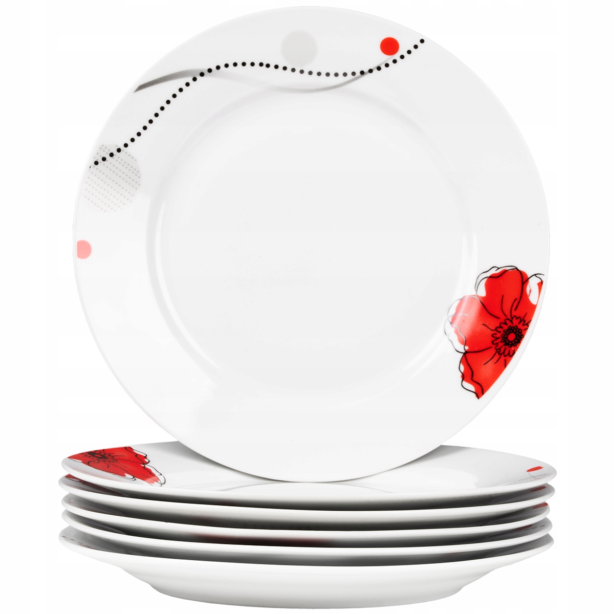 SERWIS OBIADOWY KOMPLET TALERZY 18EL. ZESTAW BARWINEK ZASTAWA NA 6 OSÓB Linia flora Barwinek