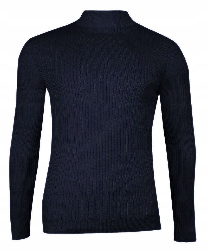 Granatowy Prążkowany Półgolf SLIM Brave Soul - L