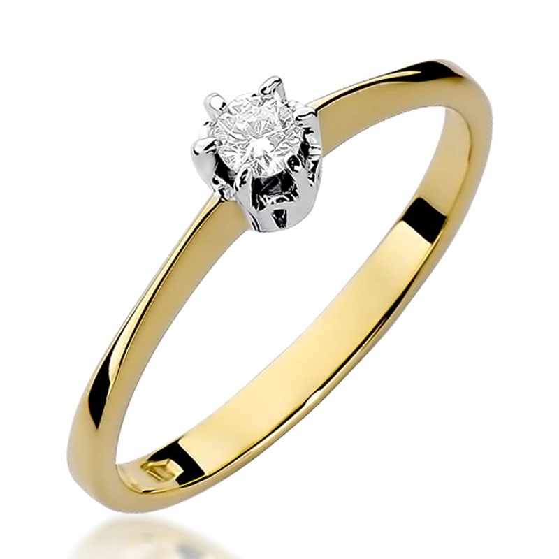 

Zaręczynowy Pierścionek Złoty Z Brylantem 0,10ct