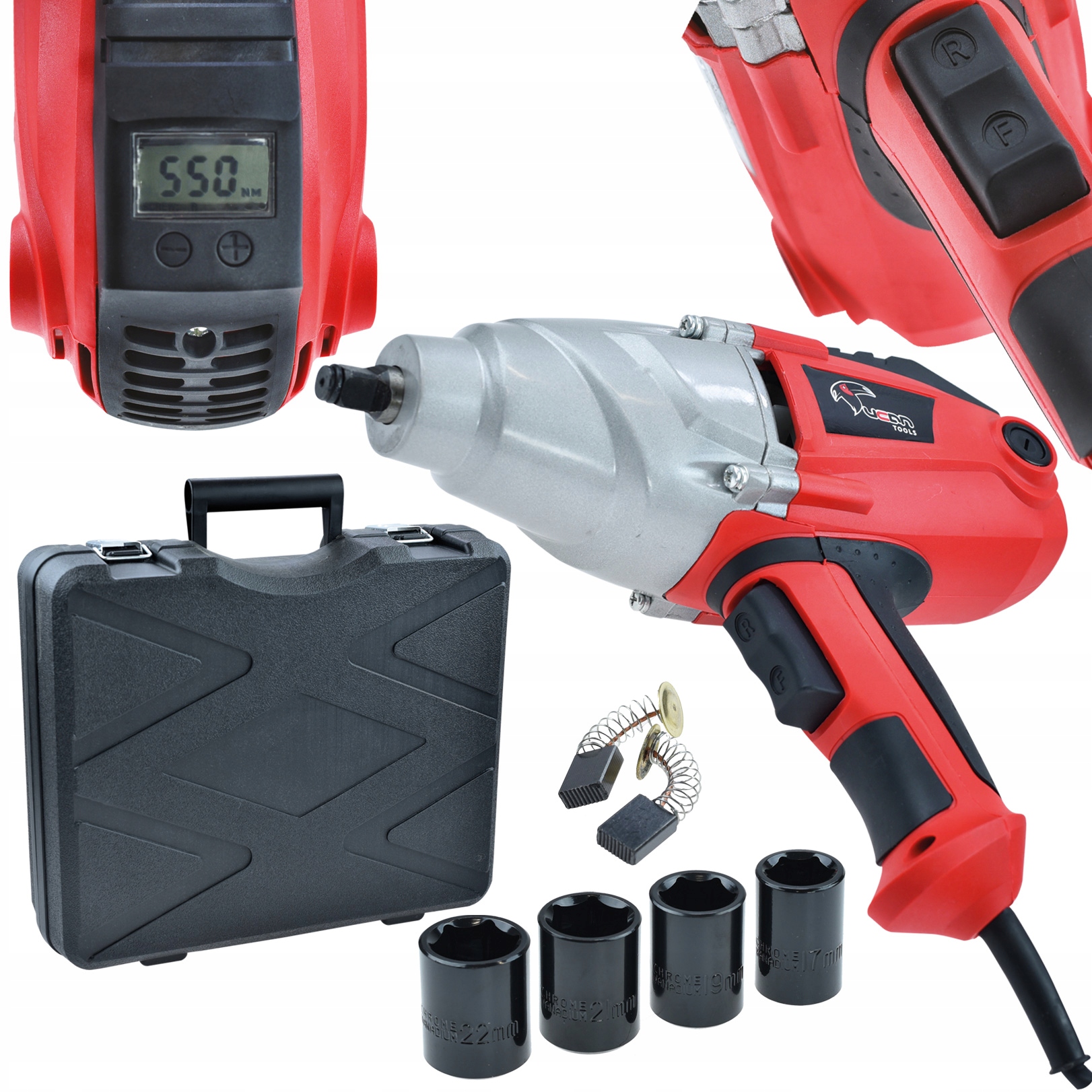 Elektrický Rázový Uťahovák 1050 W Nástavce