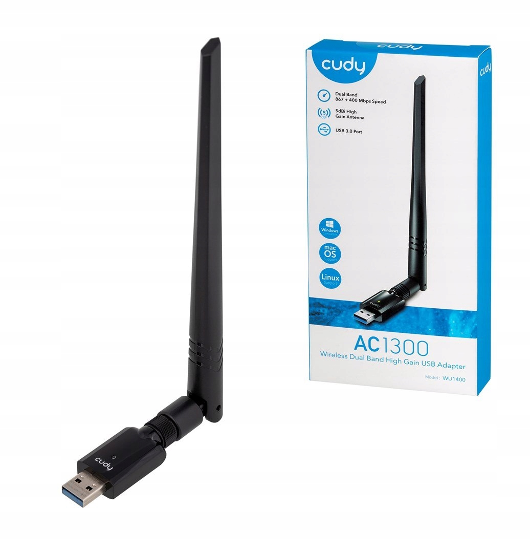 Karta sieciowa Cudy WU1400 AC1300 Usb 3.0 Antena zew. 5dbi