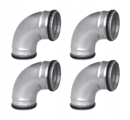Ventilační koleno s těsněním 90 st fi200 Nyplové pozinkované Set 4 ks