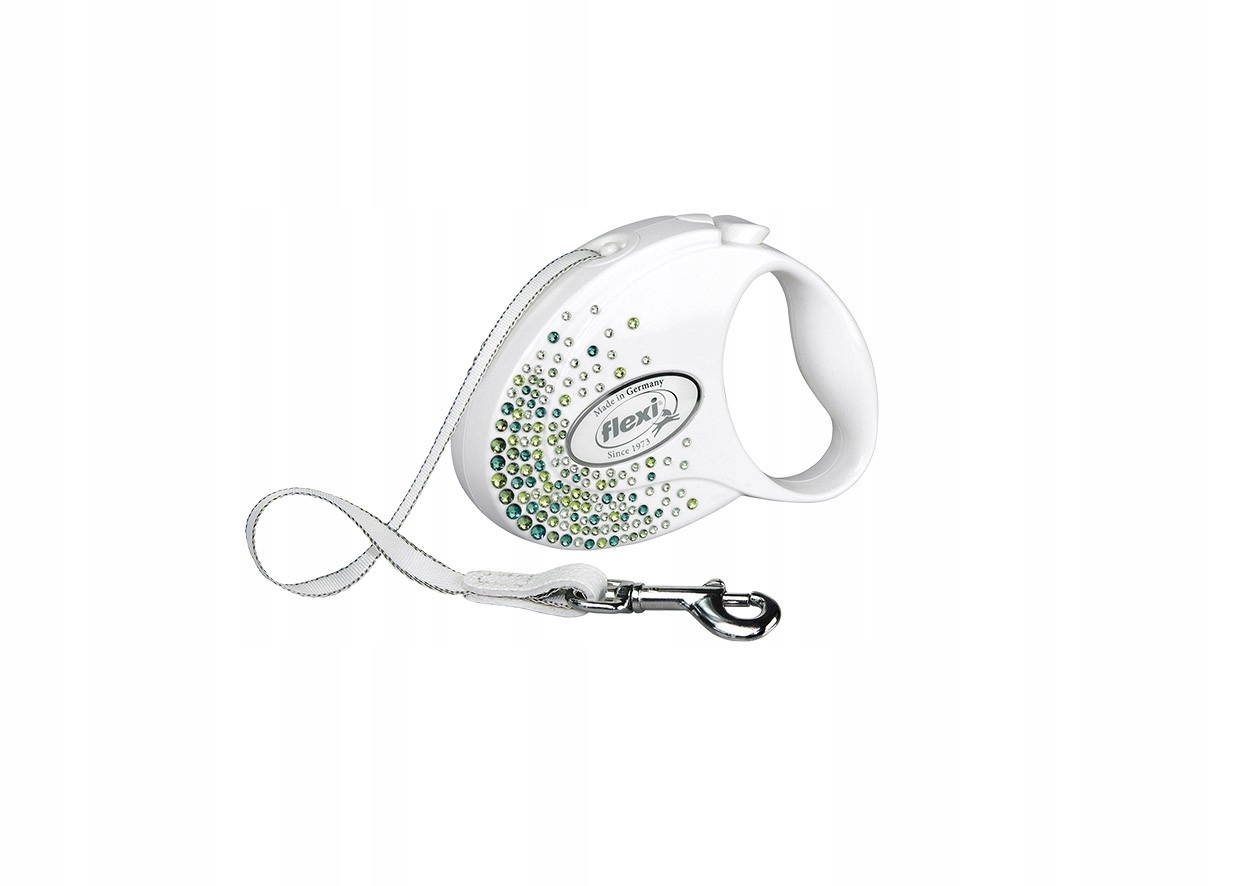 

Flexi Glam smycz S 3m taśma Splash Leaf biała