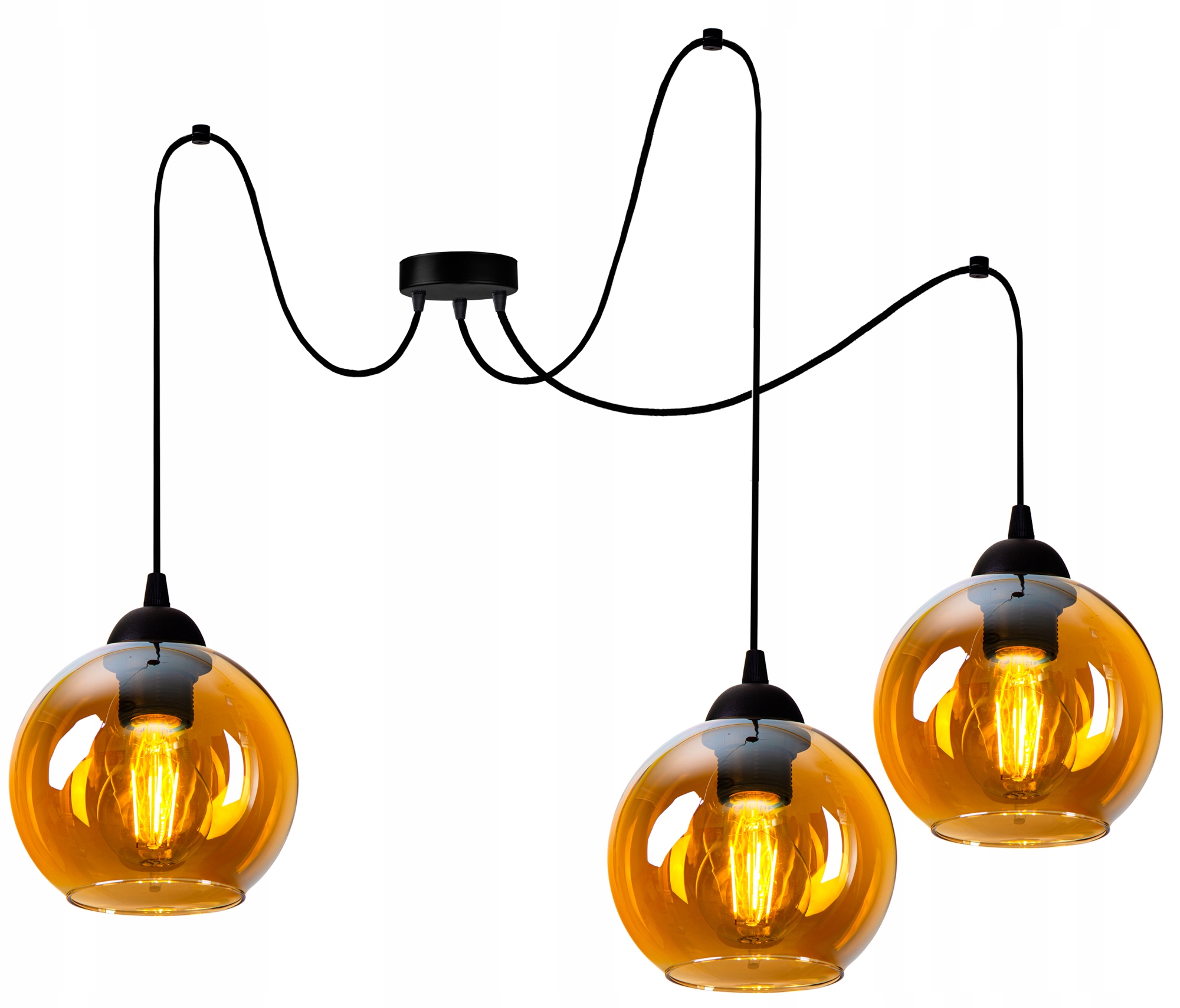 

Szklana Lampa Wisząca Sufitowa Żyrandol Pająk Kule