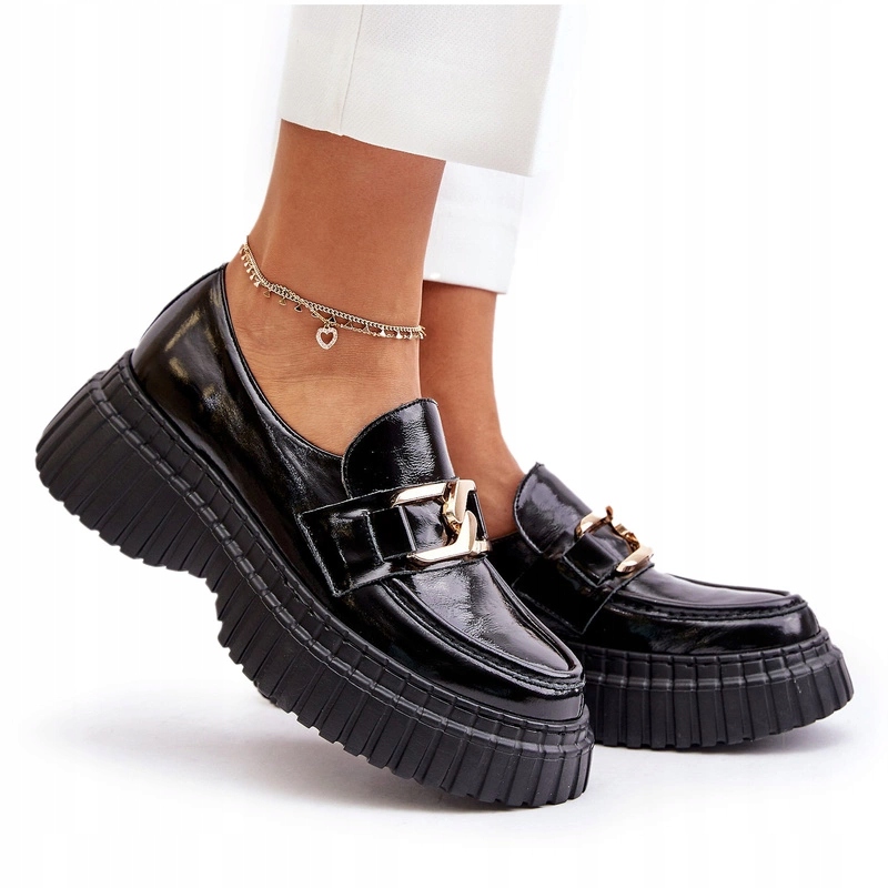 Dámské Polobotky Mokasíny Elegantní Nazouvací Zazoo 20176 Černé 40