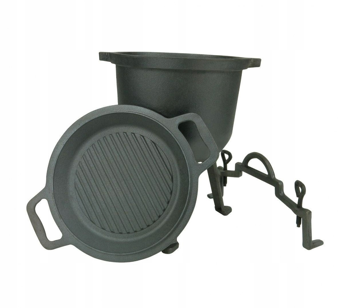 KOCIOŁEK ŻELIWNY 8 L GARNEK 2W1 PATELNIA GRILLOWA Marka Rossner