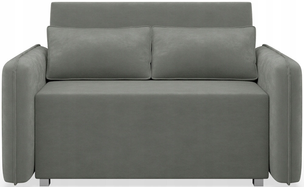 Rozkládací dvoumístná pohovka Duelia s úložným prostorem, tmavě šedá žinylka