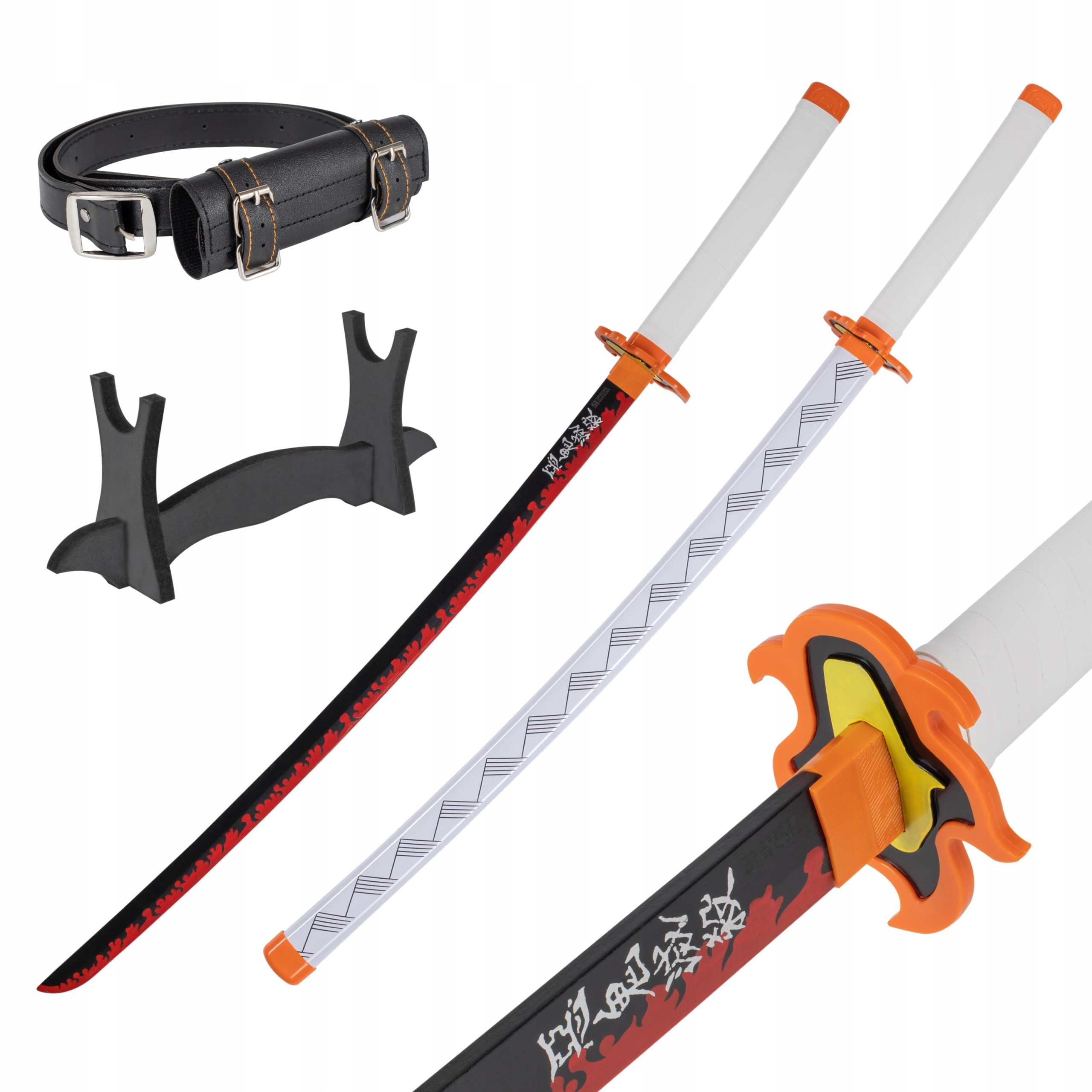 Wakizashi Krótkie Demon Slayer Kyojuro Rengoku's 77cm Stojak Pas JT10656-W