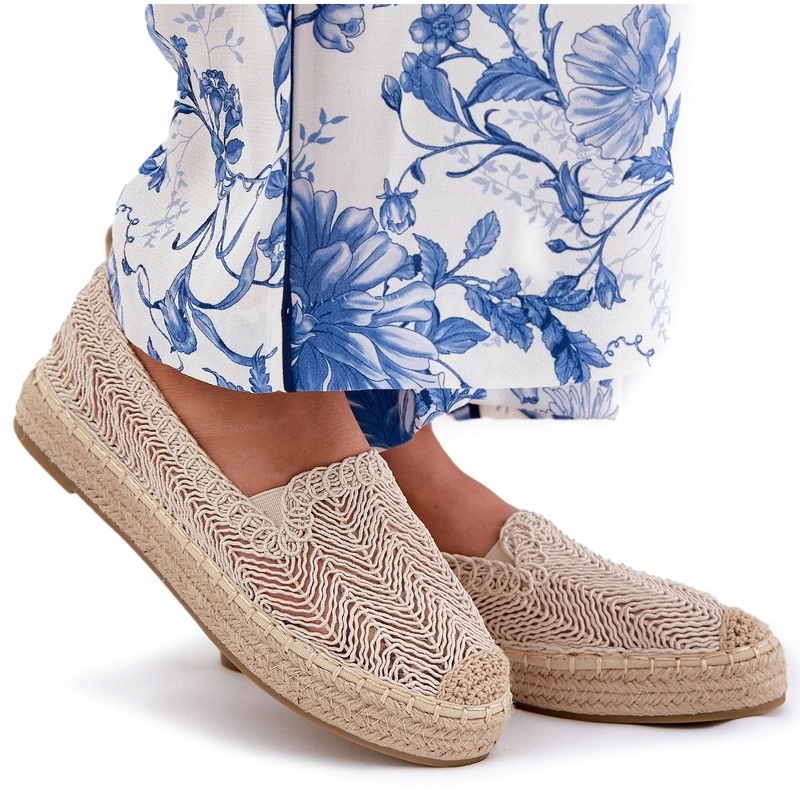 ЖЕНСКИЕ ЭСПАДРИЛЬИ НА ПЛАТФОРМЕ С ПЛЕТЕНИЕМ VINCEZA 17392 БЕЖЕВЫЕ