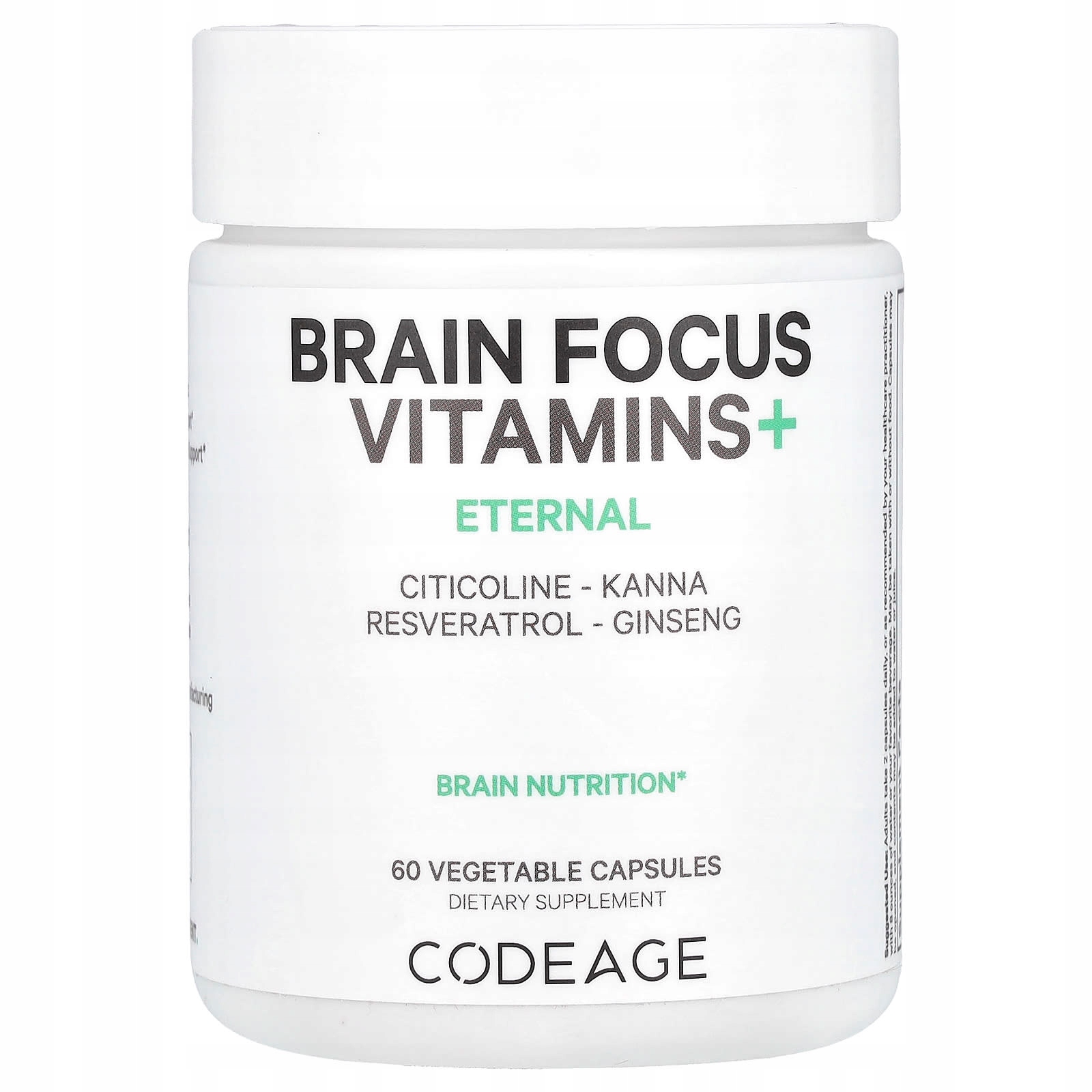 Codeage, Brain Focus Vitamins+, 60 rostlinných kapslí