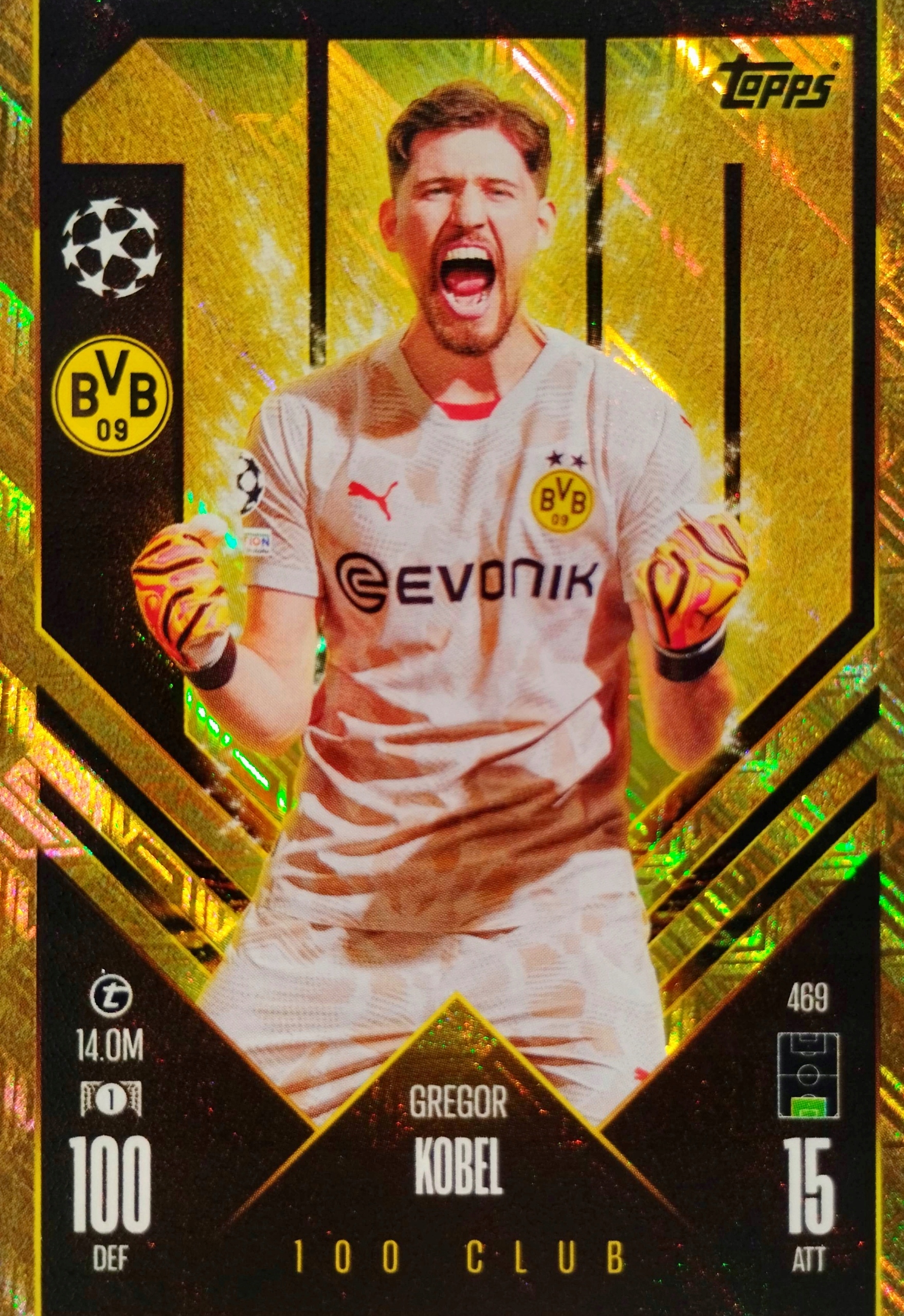 Topps Match Attax 2024-2025 100 Club 469 Gregor Kobel Borussia Dortmund