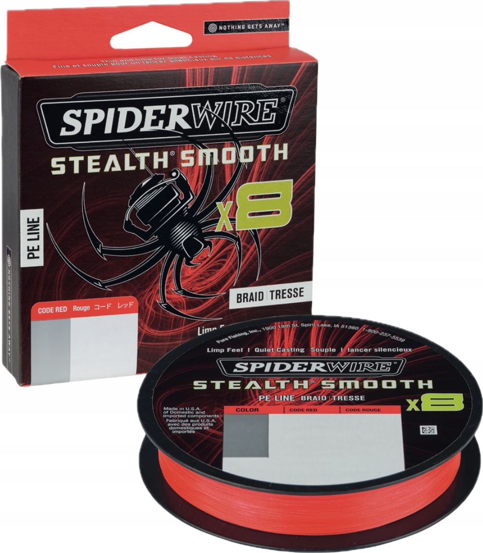 Plecionka Spiderwire Stealth Smoooth X8 Pe Braid Code Red 0,33mm/150m