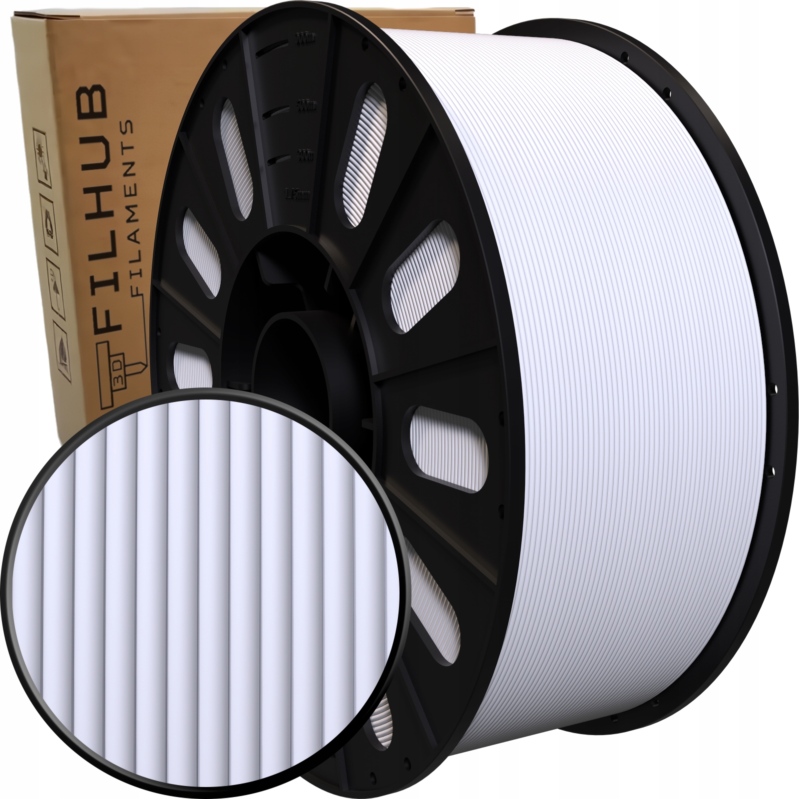 Filament Petg Matte Matowy High Speed FilHub 1.75mm 3kg Biały Milky white