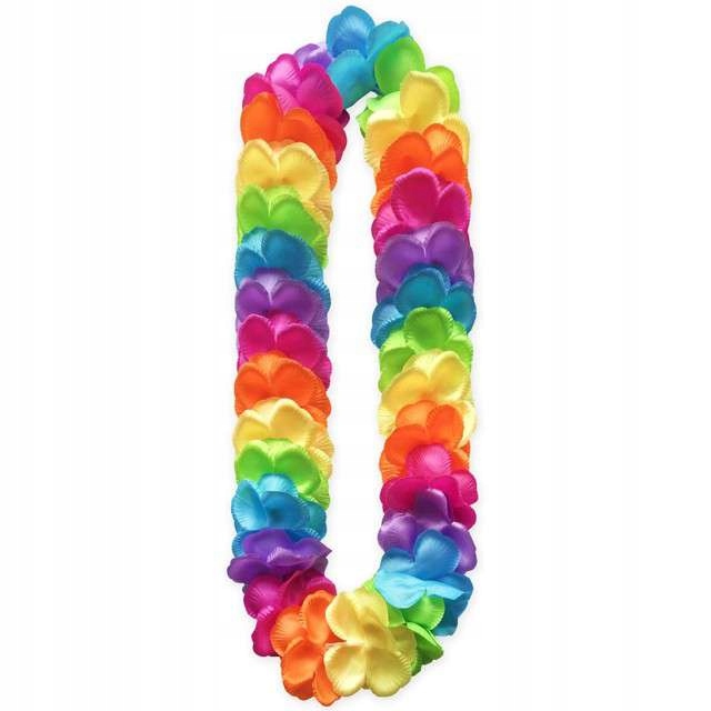 NASZYJNIK hawajski KWIATY kolorowe ALOHA party