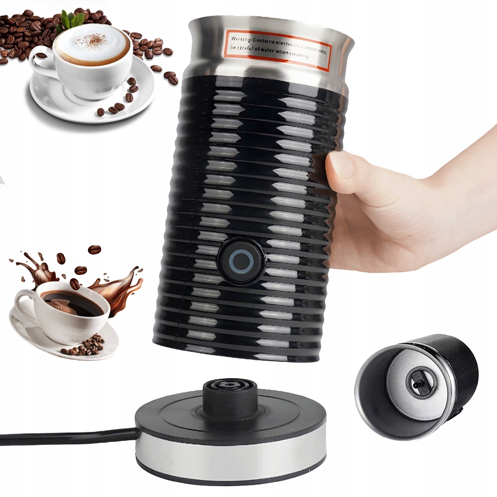 550W Spieniacz Ze Stali Nierdzewnej Z Przezroczystą Pokrywą Czarny