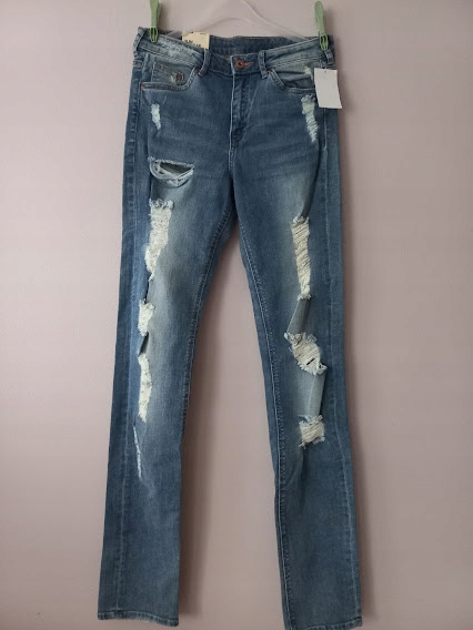 H&M spodnie jeans wycierane slim regular 29/34