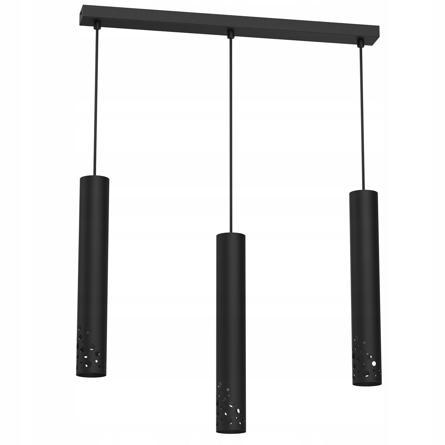 Závěsná lampa trojitá ozdobná černá tuba nad stůl ostrov bar 60 cm Luminex