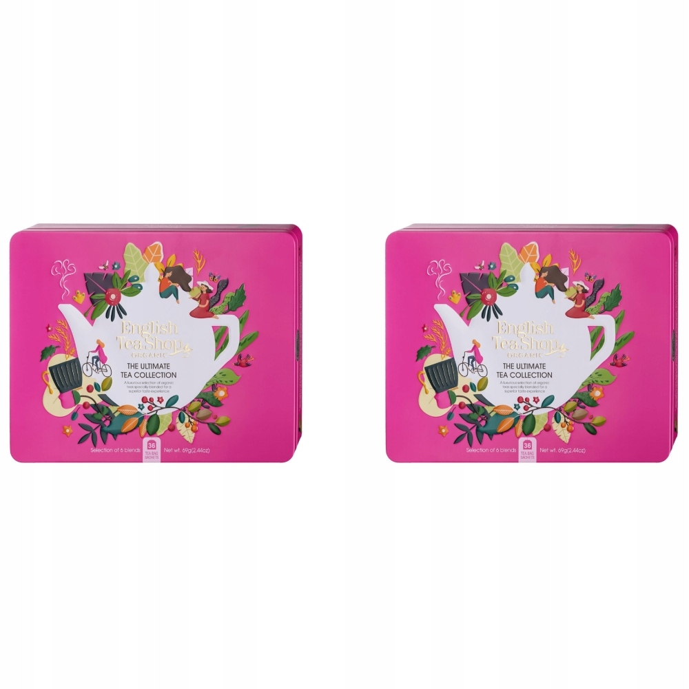2x Zestaw Herbat Bio W Puszce 6 Smaków 36 x 1,96g- English Tea Shop Organic