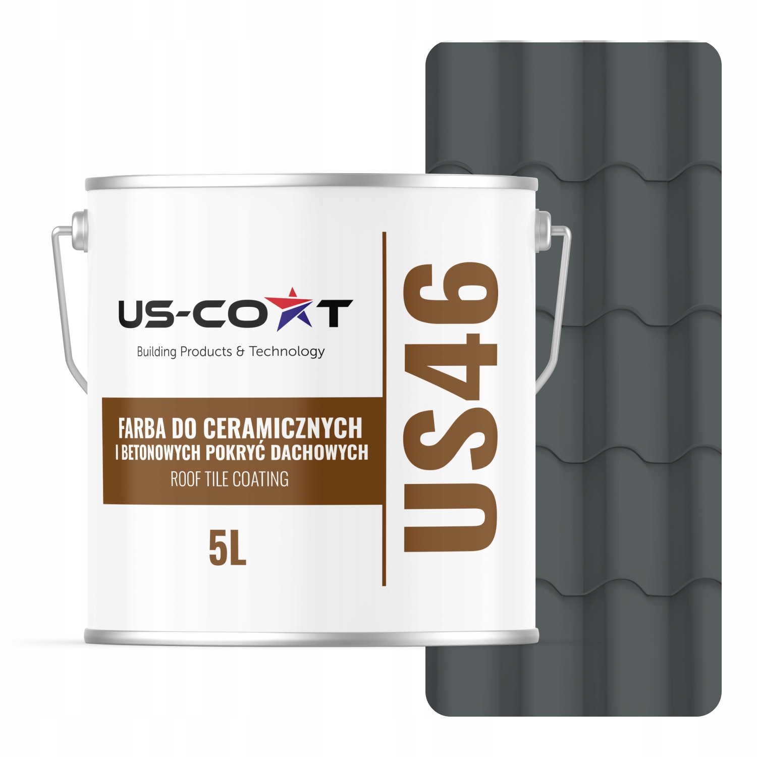Farba Na Keramické Strechy, Betónová, Sivá, Bazaltová, RAL7012 5 L, Saténová
