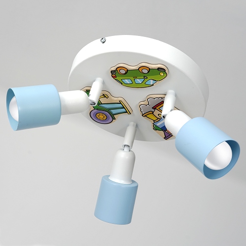 

Lampa Dla Chłopca Ring Blue Magnes Drewno 3xE14
