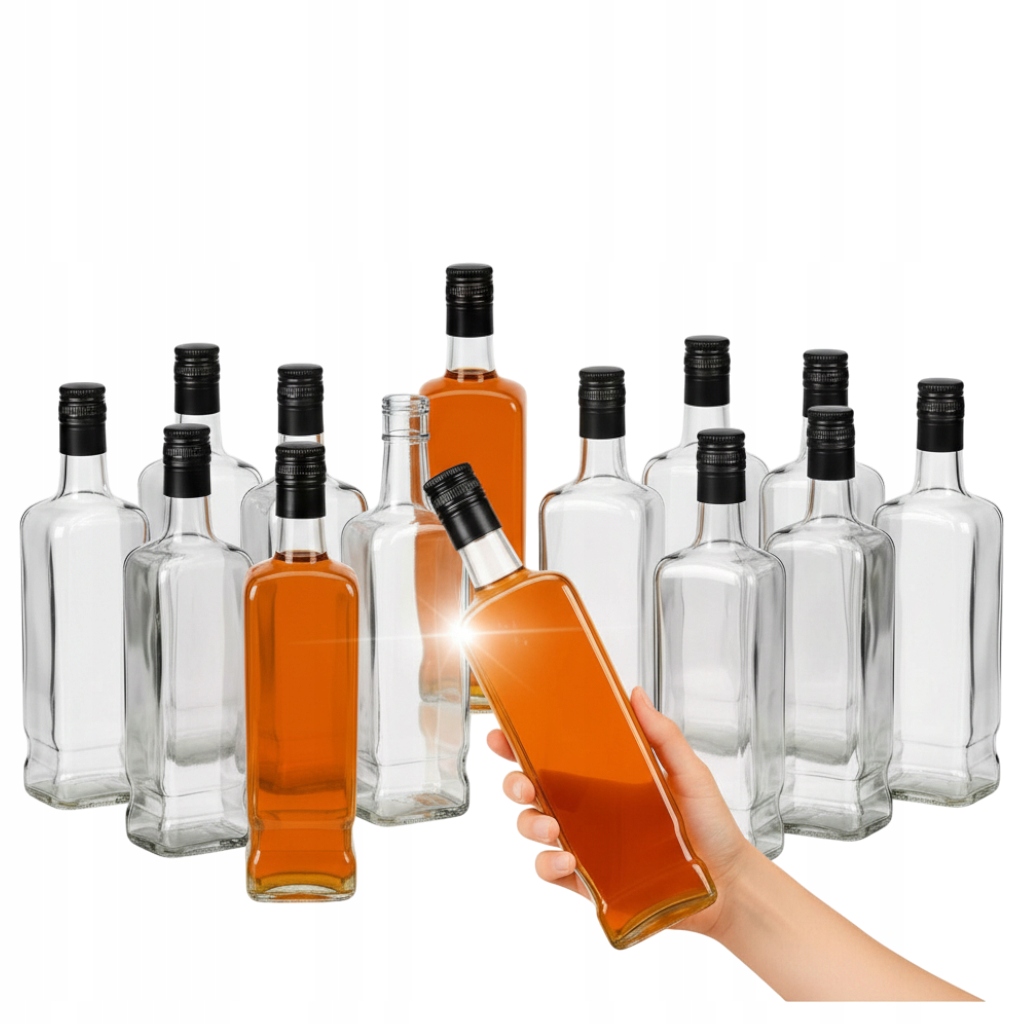 30x Láhev Jack Walker 700 ml skleněná na domácí nápoje Whisky Bimber Víno