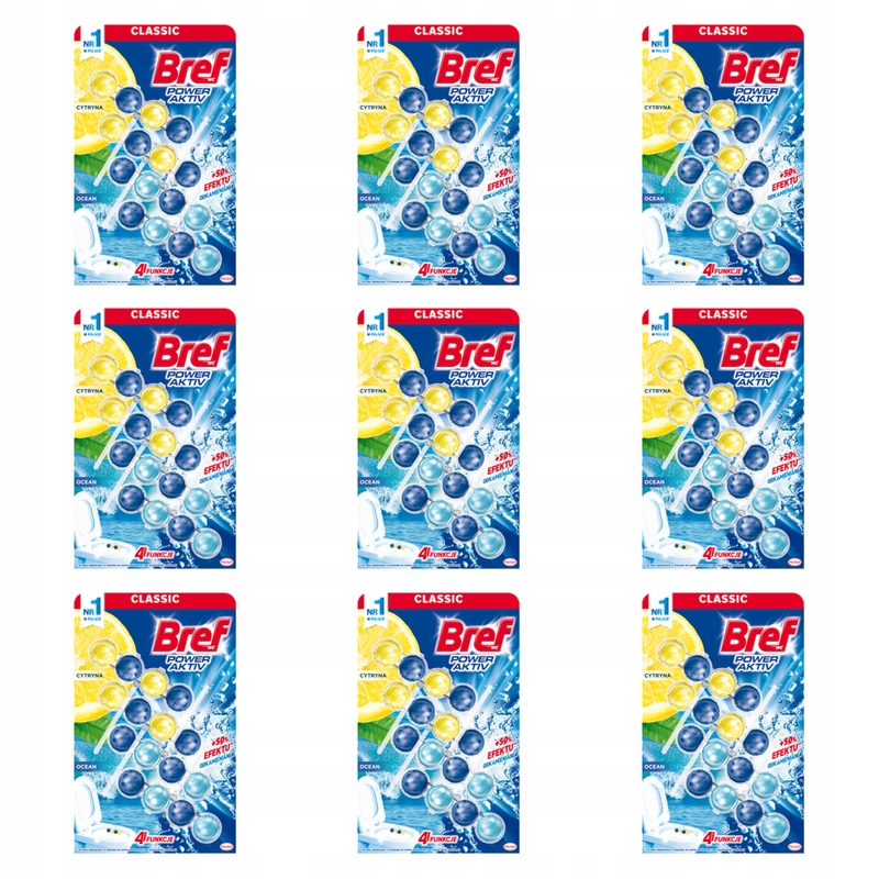 Bref Power Aktiv Šťavnatý Citron+Mořská bříza 4x50g X9