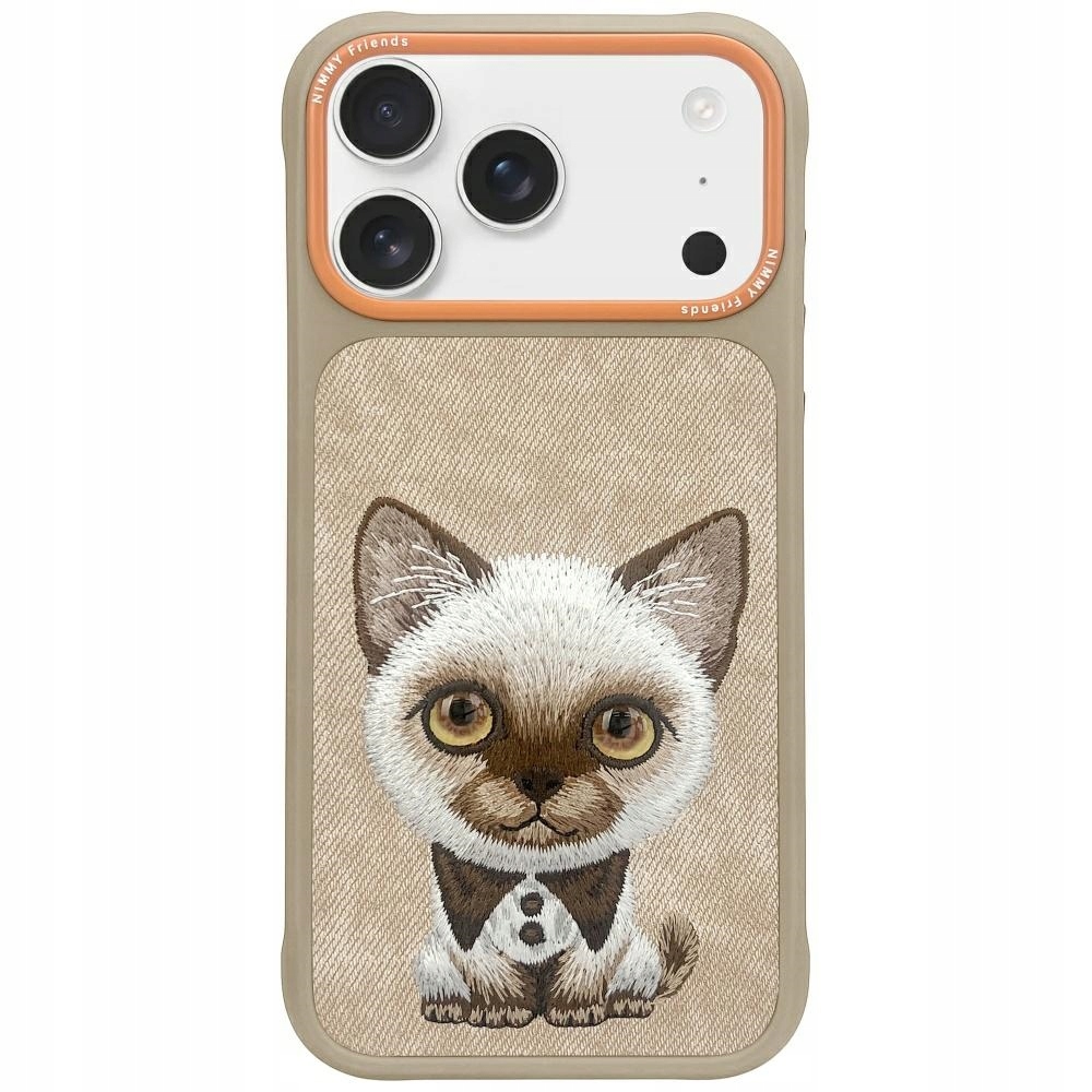 Pouzdro Nimmy Big Eyed Pet 2.0 Cat pro iPhone 17 Pro Max béžové