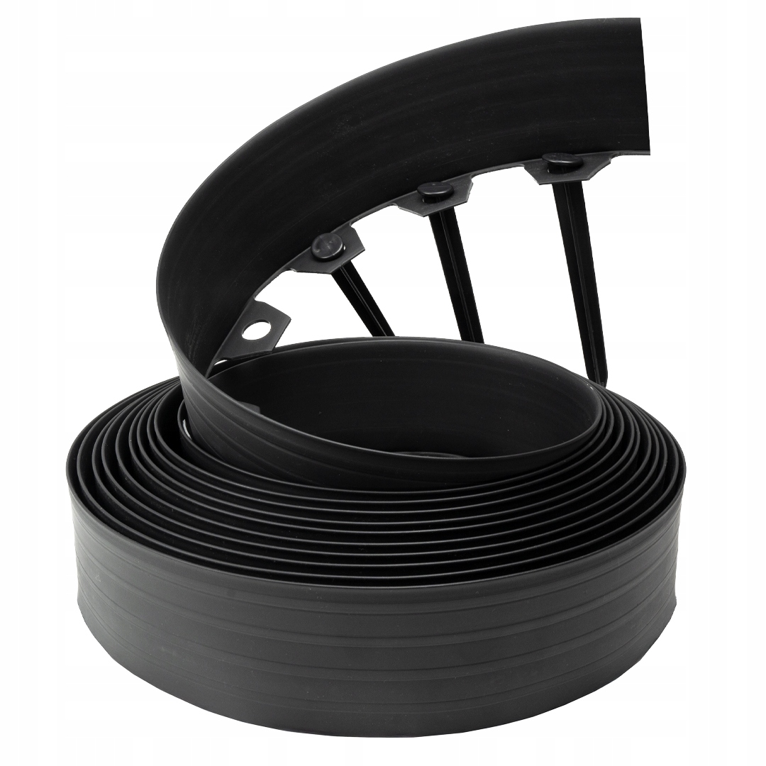 Obrzeże Ogrodowe 30m czarny wys. 8cm trawnikowe tworzywo sztuczne kotwy