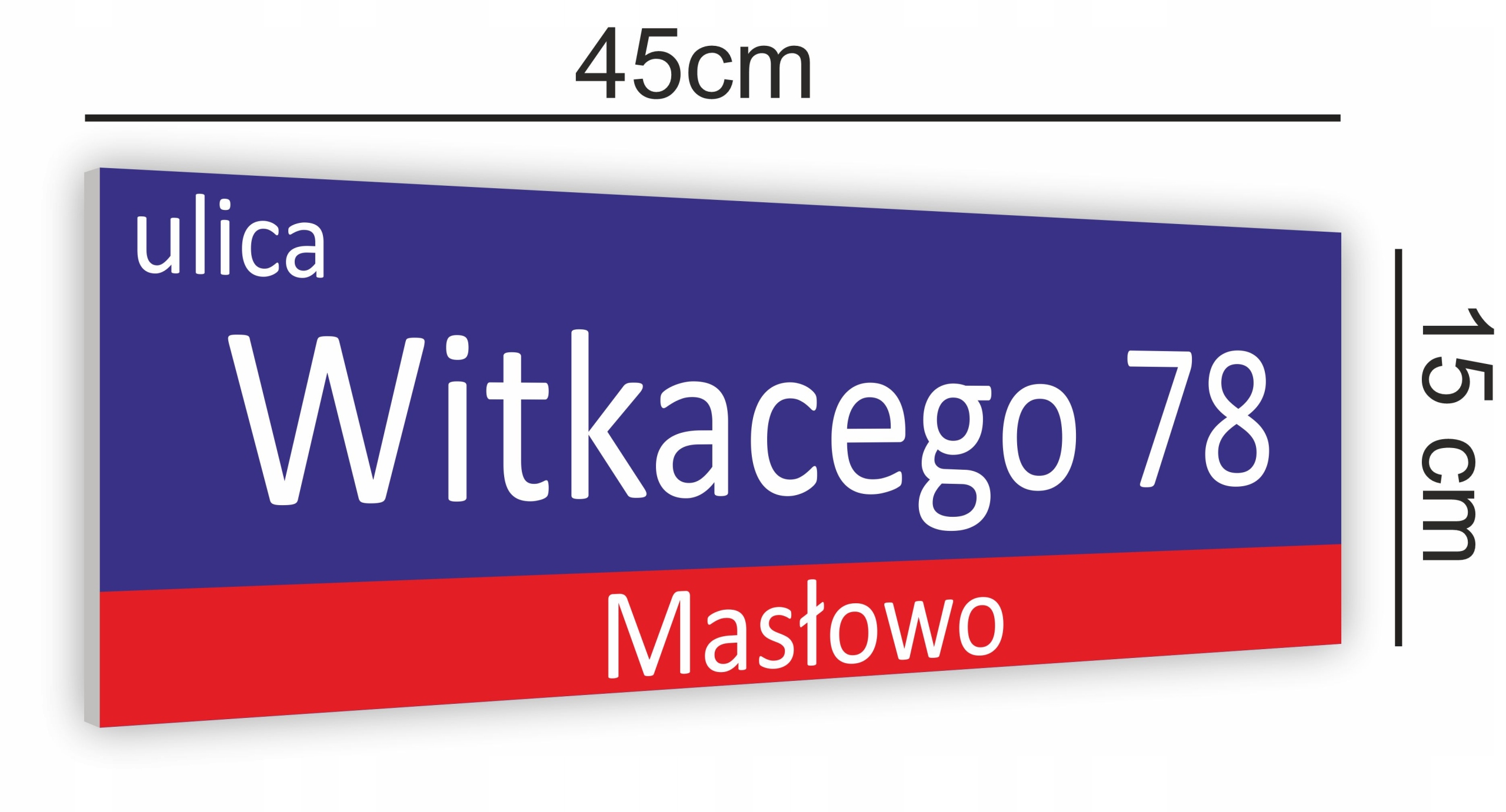 TABLICZKA ZNAK Adres Numer Domu Ulica 45x15 cm Marka inna