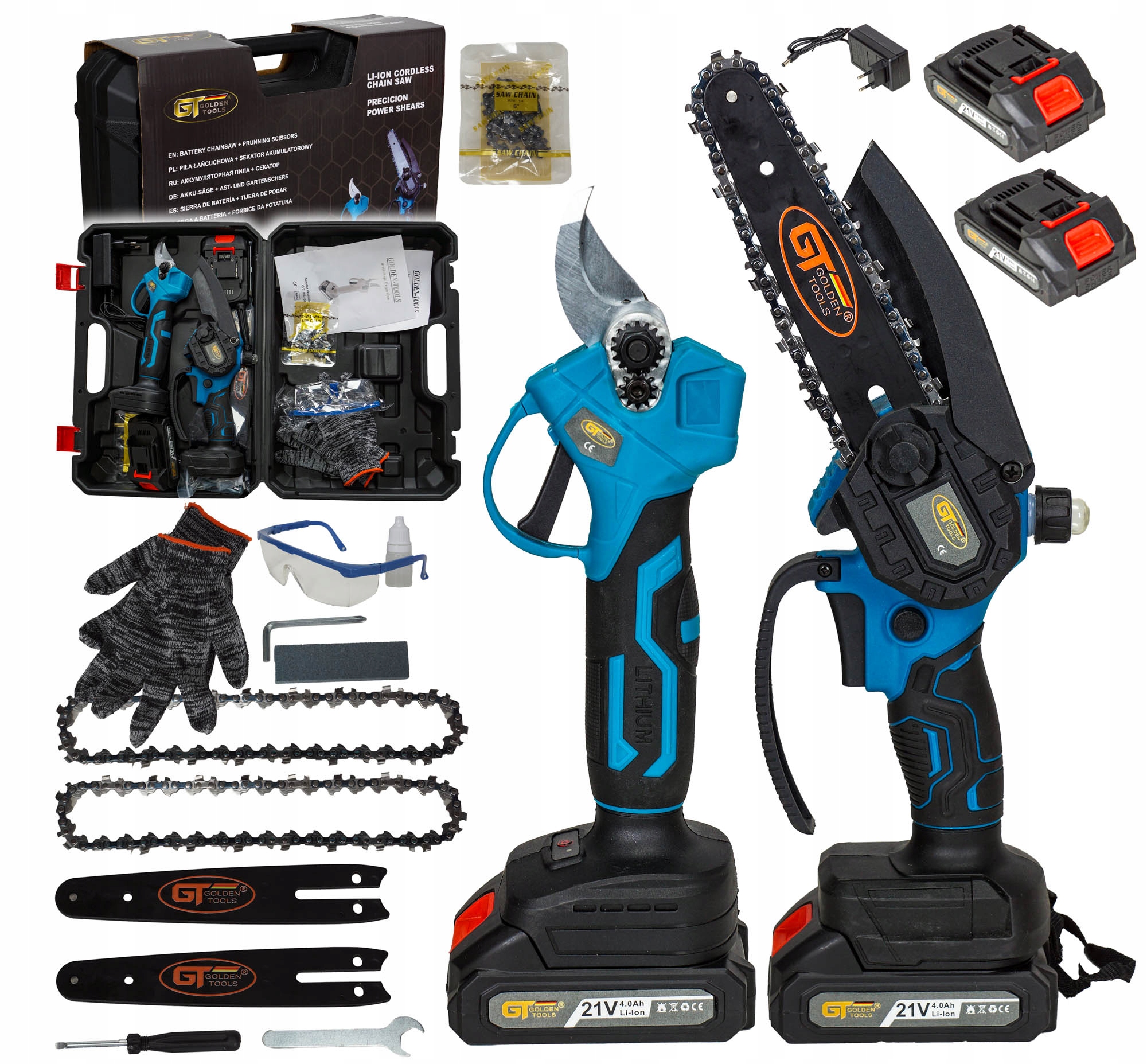 Zestaw XXL Sekator Piła Pilarka Aku. 2XAKU 2XŁAŃCUCH 2XPROWADNI