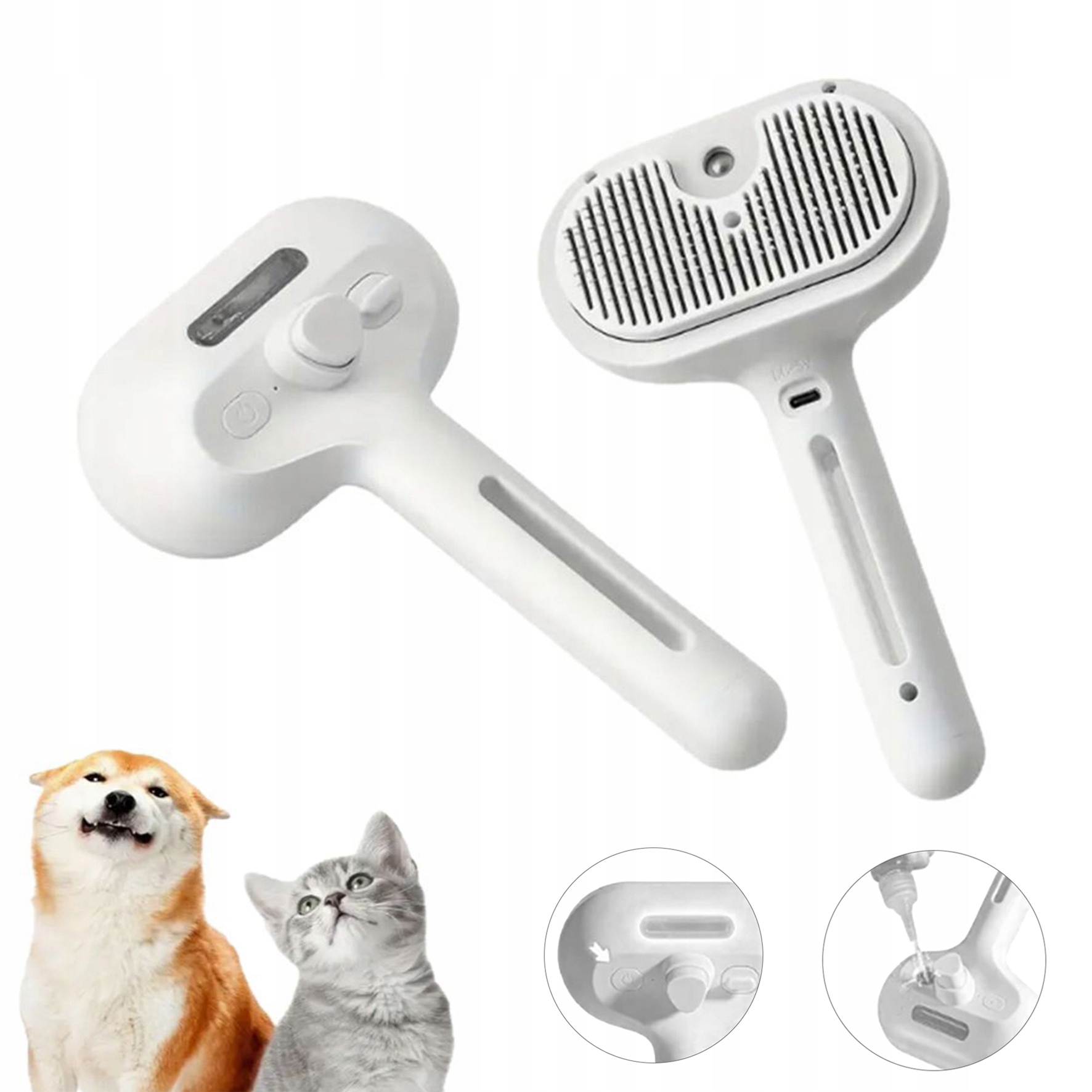 Levně Kartáč Na Srst Pro Zvířata Samočistící, Bezpečný, S Masážní Funkcí Pro Psy A Kočky