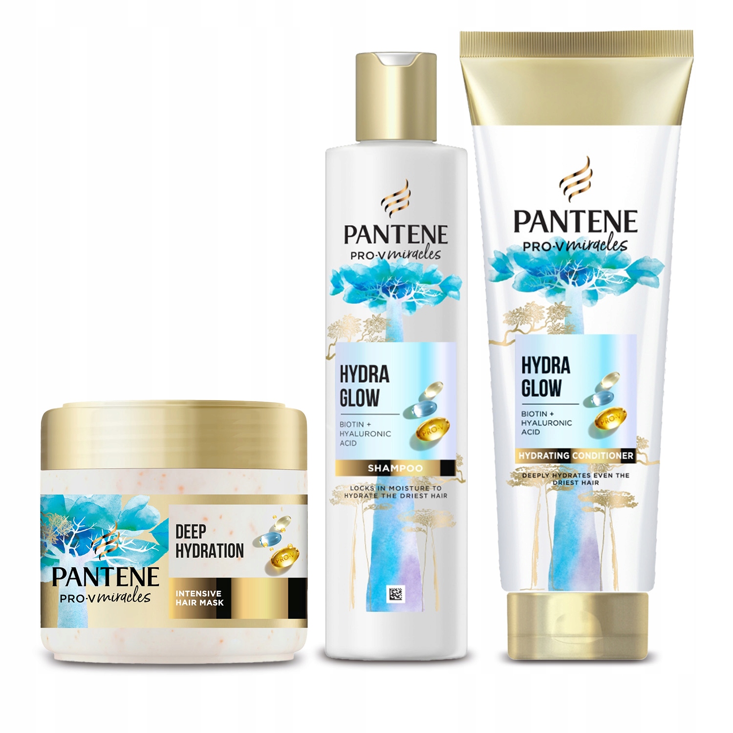 Zestaw Pantene Pro-V Hydra Glow Szampon 250ml odżywka 160ml maska 300ml
