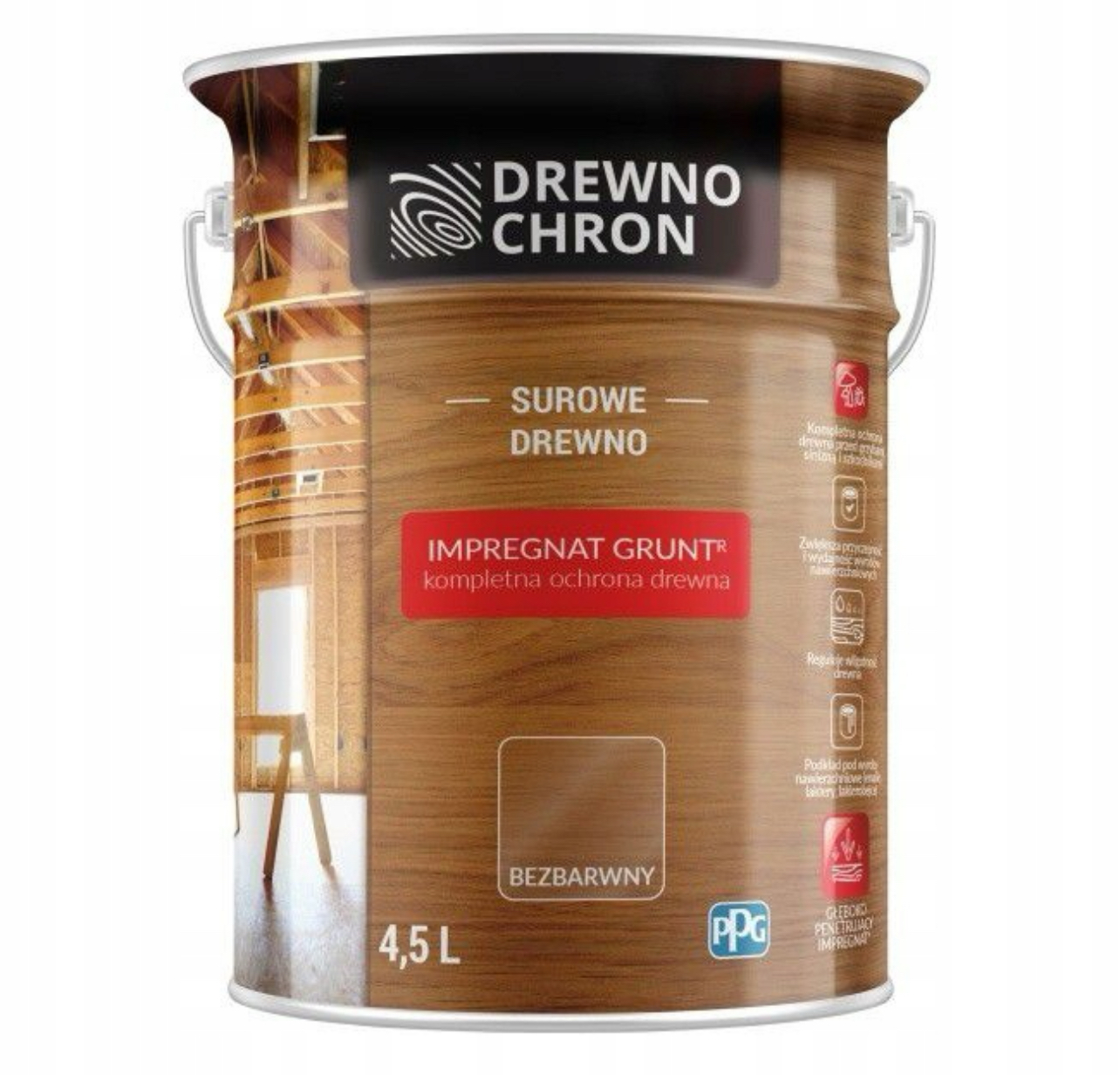 Drewnochron Impregnat Grunt Bezbarwny 4,5L